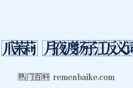 爪茉莉·月夜渡扬子江反义词是什么意思的图片